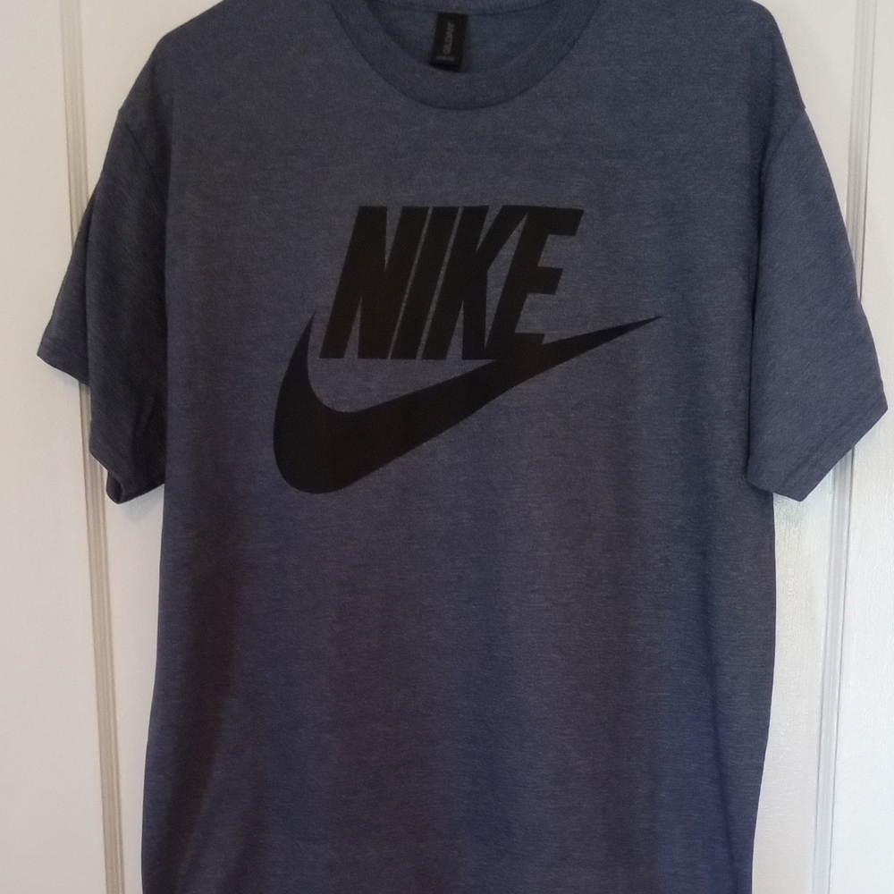Nike Blue and Black Short Sleeve Tee with Iconic Swoosh